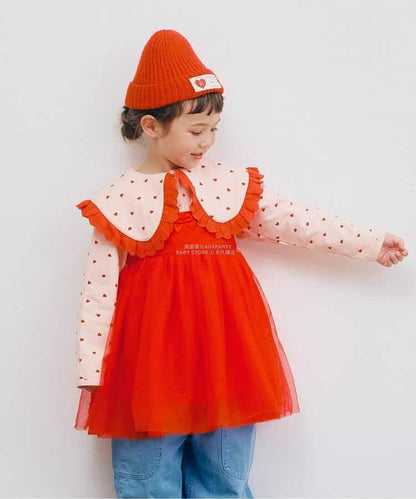 日本童裝 p.premier 吊帶網紗上衣 80-140cm 女童款 秋季 TOPS