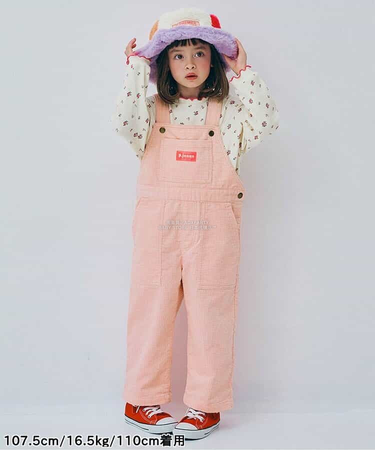 日本童裝 p.premier 多彩燈芯絨工裝褲 80-140cm 男童款/女童款 秋季 Jumpsuit 聖誕紅/新年紅
