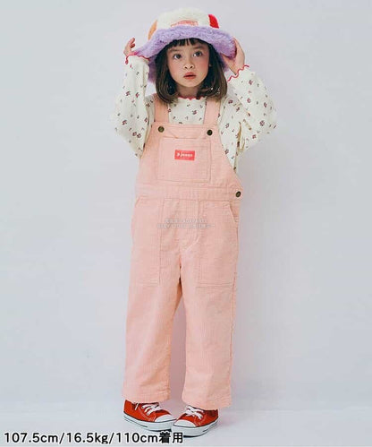 日本童裝 p.premier 多彩燈芯絨工裝褲 80-140cm 男童款/女童款 秋季 Jumpsuit 聖誕紅/新年紅