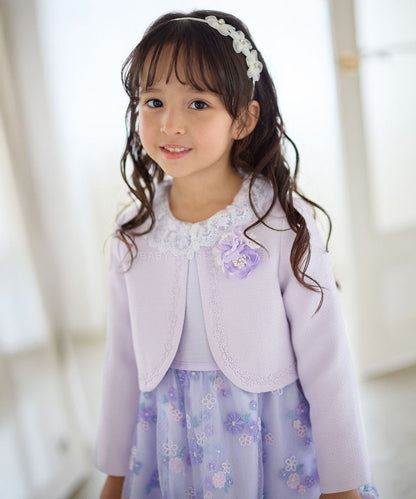 日本童裝 aF#a325 無領小香風短外套 110-130cm 女童款 冬季 OUTERWEAR 面試/宴會/表演