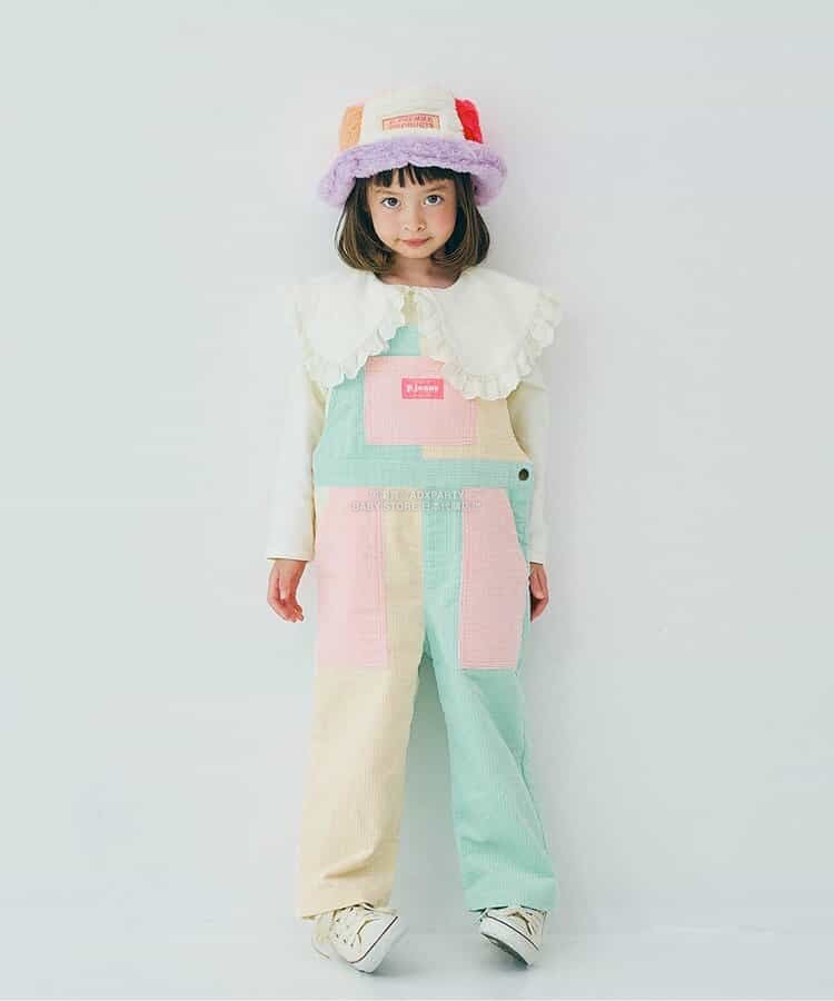 日本童裝 p.premier 多彩燈芯絨工裝褲 80-140cm 男童款/女童款 秋季 Jumpsuit 聖誕紅/新年紅
