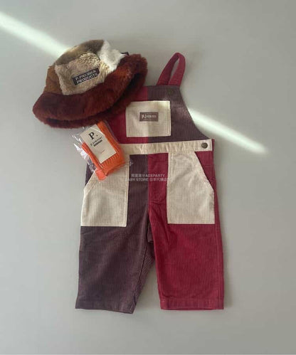 日本童裝 p.premier 多彩燈芯絨工裝褲 80-140cm 男童款/女童款 秋季 Jumpsuit 聖誕紅/新年紅