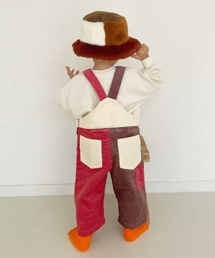 日本童裝 p.premier 多彩燈芯絨工裝褲 80-140cm 男童款/女童款 秋季 Jumpsuit 聖誕紅/新年紅