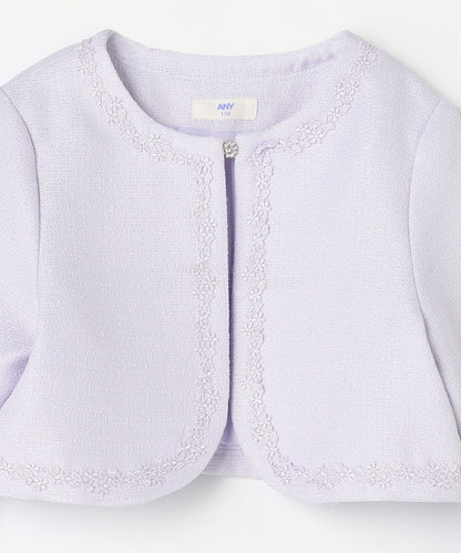 日本童裝 aF#a325 無領小香風短外套 110-130cm 女童款 冬季 OUTERWEAR 面試/宴會/表演