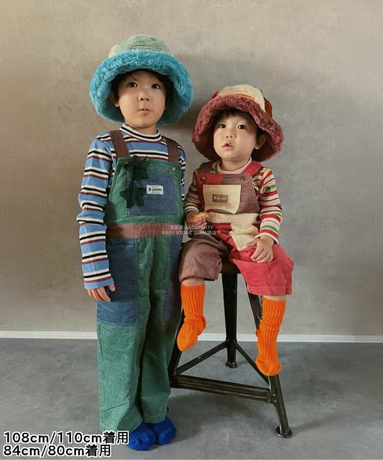 日本童裝 p.premier 多彩燈芯絨工裝褲 80-140cm 男童款/女童款 秋季 Jumpsuit 聖誕紅/新年紅