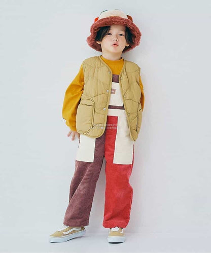 日本童裝 p.premier 多彩燈芯絨工裝褲 80-140cm 男童款/女童款 秋季 Jumpsuit 聖誕紅/新年紅