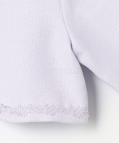 日本童裝 aF#a325 無領小香風短外套 110-130cm 女童款 冬季 OUTERWEAR 面試/宴會/表演