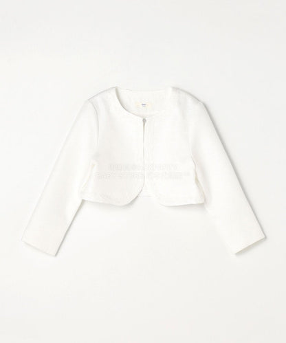 日本童裝 aF#a325 無領小香風短外套 110-130cm 女童款 冬季 OUTERWEAR 面試/宴會/表演