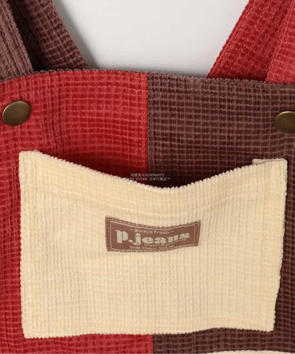 日本童裝 p.premier 多彩燈芯絨工裝褲 80-140cm 男童款/女童款 秋季 Jumpsuit 聖誕紅/新年紅