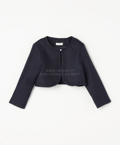 日本童裝 aF#a325 無領小香風短外套 110-130cm 女童款 冬季 OUTERWEAR 面試/宴會/表演