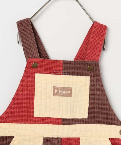 日本童裝 p.premier 多彩燈芯絨工裝褲 80-140cm 男童款/女童款 秋季 Jumpsuit 聖誕紅/新年紅