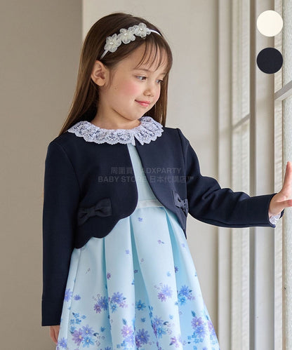 日本童裝 aF#a325 緞帶短外套 110-130cm 女童款 冬季 OUTERWEAR 面試/宴會/表演