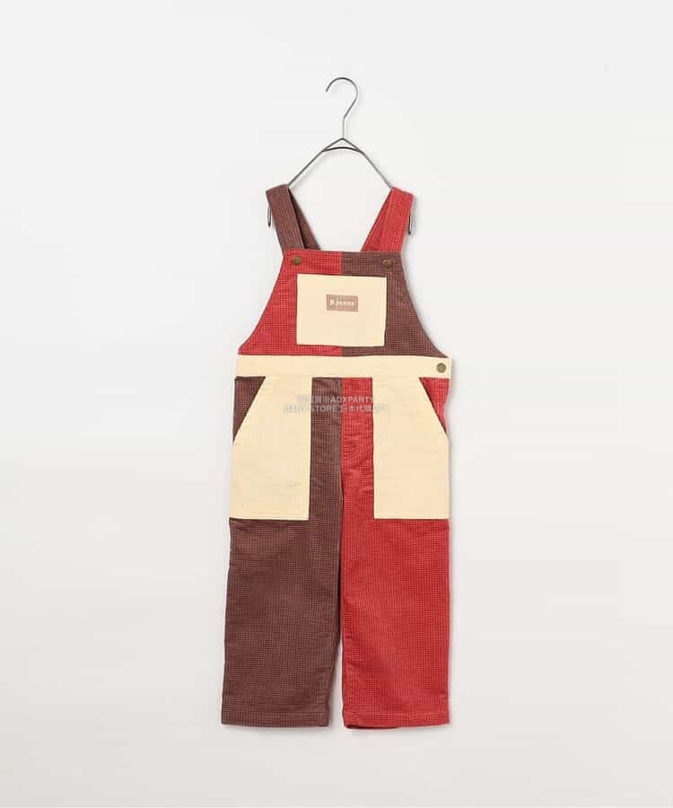 日本童裝 p.premier 多彩燈芯絨工裝褲 80-140cm 男童款/女童款 秋季 Jumpsuit 聖誕紅/新年紅