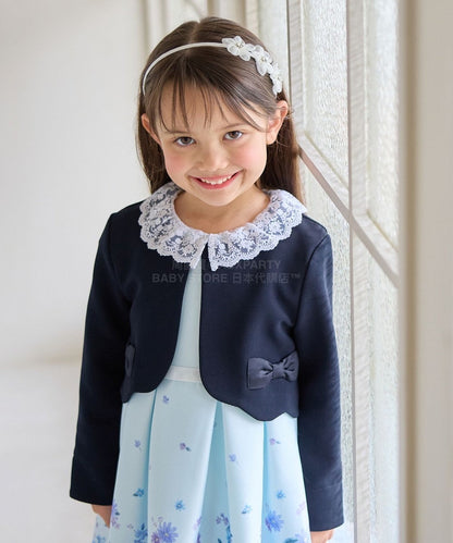 日本童裝 aF#a325 緞帶短外套 110-130cm 女童款 冬季 OUTERWEAR 面試/宴會/表演