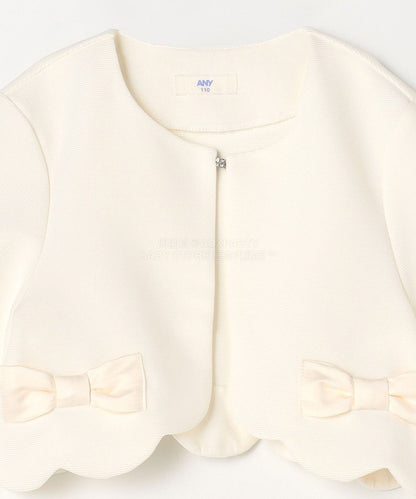 日本童裝 aF#a325 緞帶短外套 110-130cm 女童款 冬季 OUTERWEAR 面試/宴會/表演