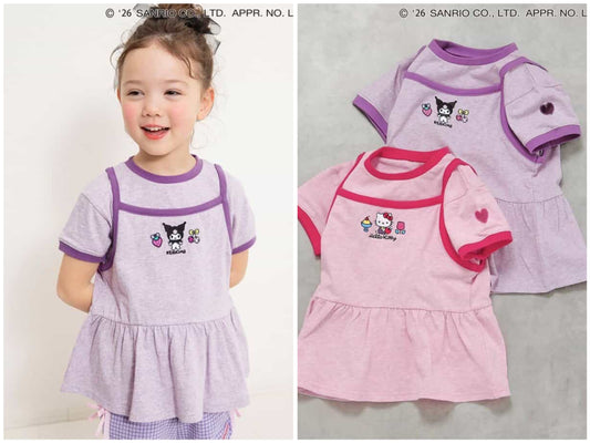 日本童裝 BREEZE x Sanrio 假兩件上衣 90-140cm 女童款 夏季 TOPS
