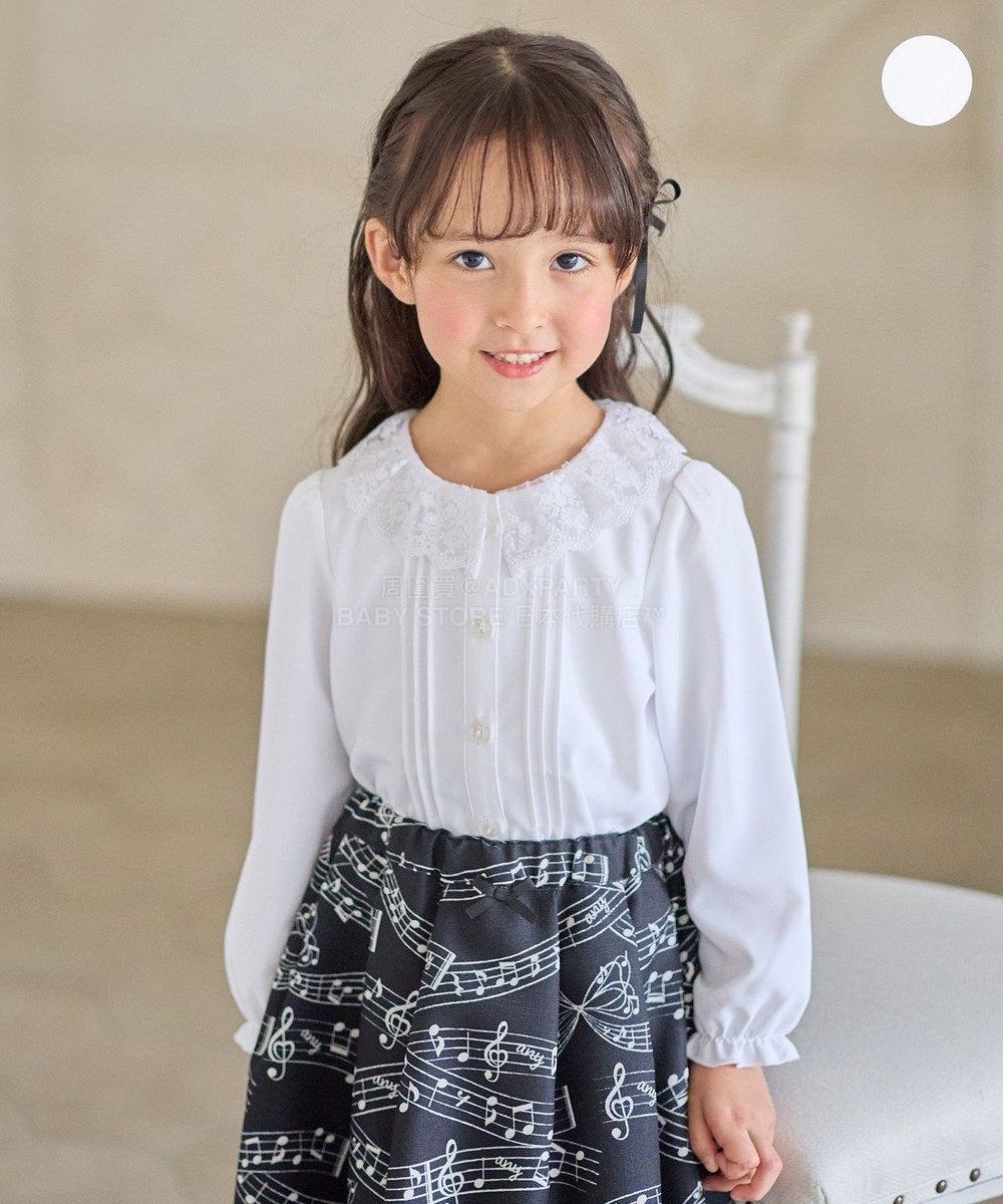 日本童裝 aF#a325 蕾絲領襯衫 110-130cm 女童款 冬季 TOPS 面試/宴會/表演