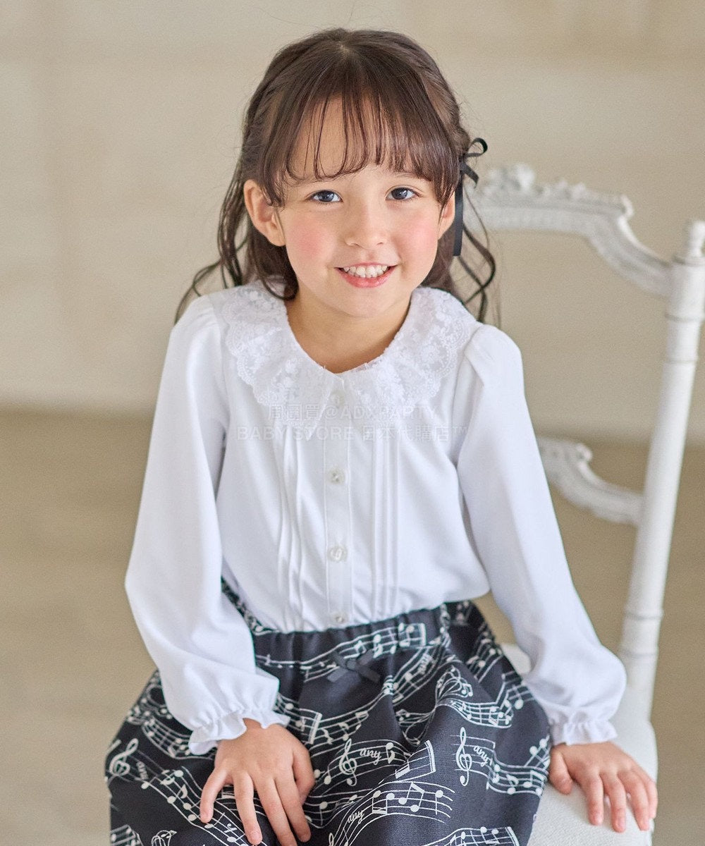 日本童裝 aF#a325 蕾絲領襯衫 110-130cm 女童款 冬季 TOPS 面試/宴會/表演