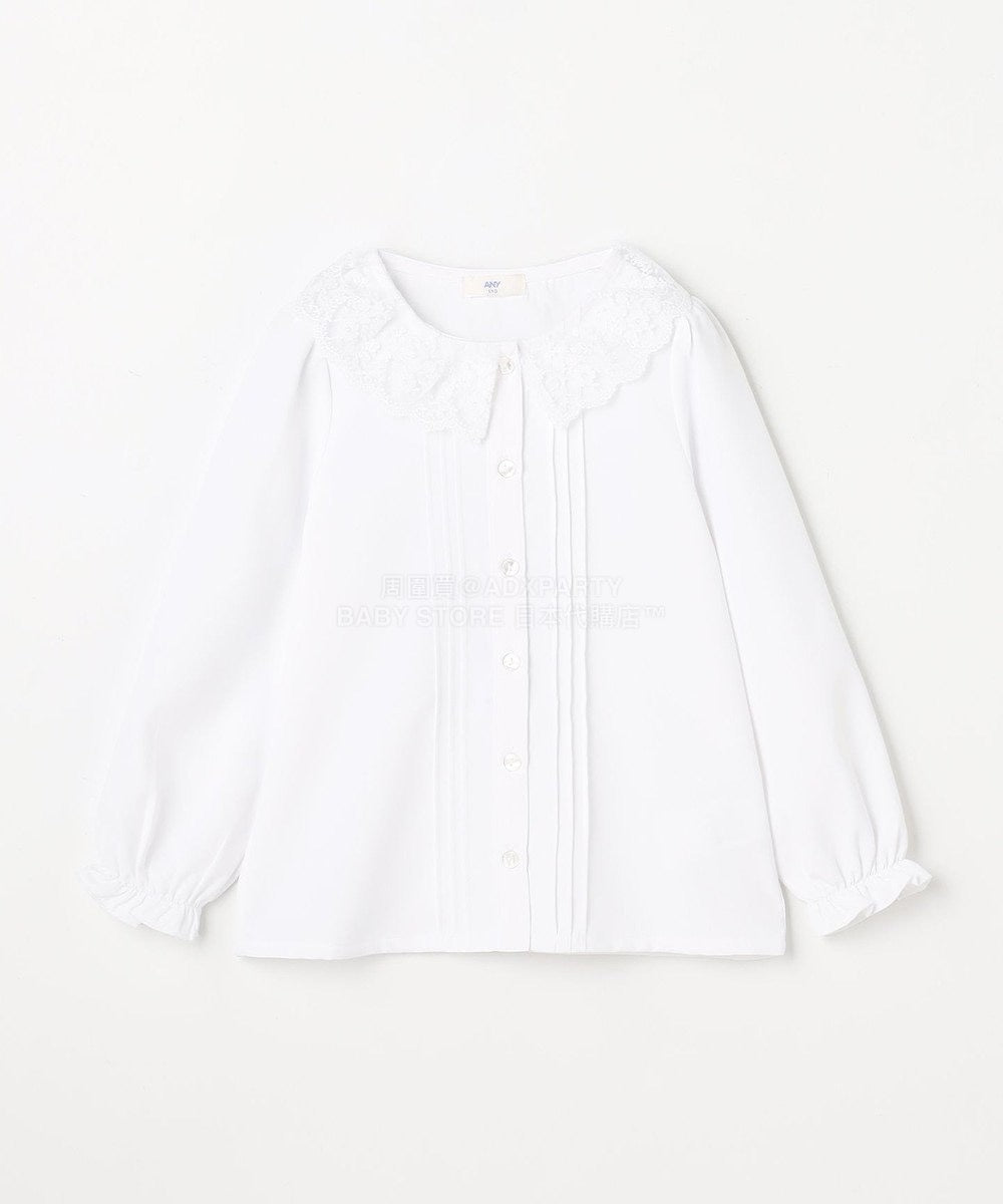 日本童裝 aF#a325 蕾絲領襯衫 110-130cm 女童款 冬季 TOPS 面試/宴會/表演