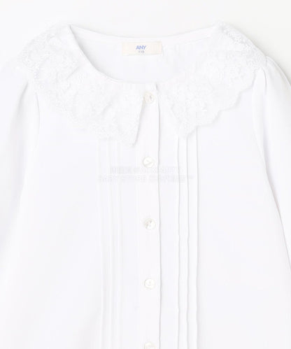 日本童裝 aF#a325 蕾絲領襯衫 110-130cm 女童款 冬季 TOPS 面試/宴會/表演