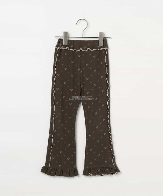 日本童裝 p.premier 印花彈力華夫格喇叭褲 80-140cm 女童款 秋季 PANTS