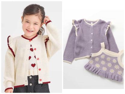 日本童裝 apres les cours 針織兩件套裝 90-140cm 女童款 秋季 OUTERWEAR TOPS