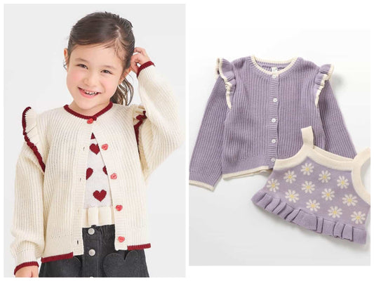 日本童裝 apres les cours 針織兩件套裝 90-140cm 女童款 秋季 OUTERWEAR TOPS