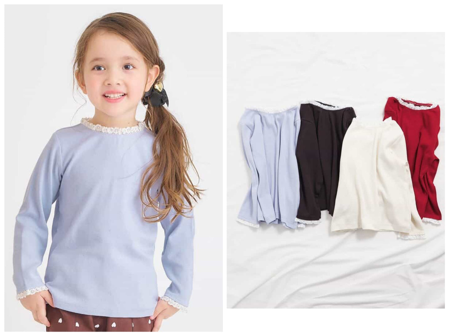 日本童裝 apres les cours 心型荷葉邊上衣 80-140cm 女童款 秋季 TOPS 聖誕紅/新年紅