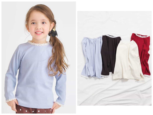 日本童裝 apres les cours 心型荷葉邊上衣 80-140cm 女童款 秋季 TOPS 聖誕紅/新年紅