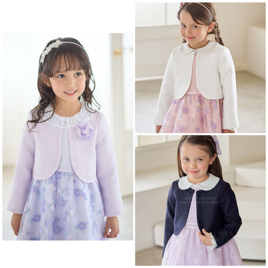 日本童裝 aF#a325 無領小香風短外套 110-130cm 女童款 冬季 OUTERWEAR 面試/宴會/表演