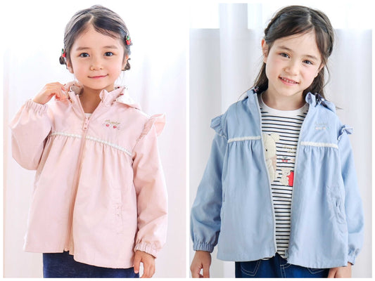 日本童裝  SLAP SLIP 2Way 雙面兩著 肩部荷葉邊外套 80-130cm 女童款 秋季 OUTERWEAR