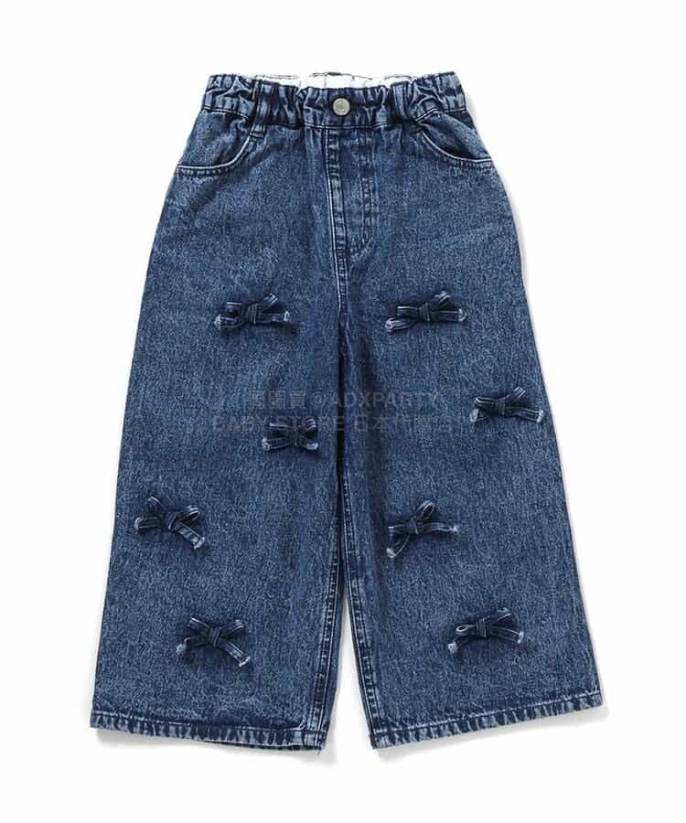 日本童裝 BREEZE 蝴蝶結牛仔長褲 80-140cm 女童款 冬季 PANTS