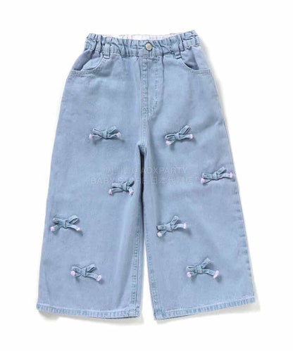 日本童裝 BREEZE 蝴蝶結牛仔長褲 80-140cm 女童款 冬季 PANTS