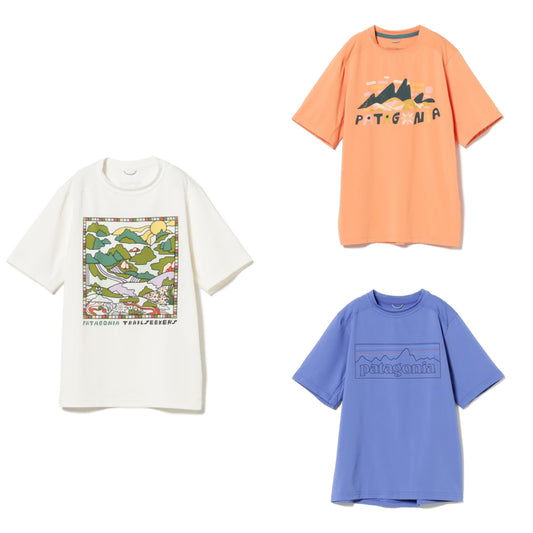 Japanese children's clothing B:MING by BEAMS Patagonia quick-drying series UV protection short-sleeved tops for boys and girls aged 5-14 years old summer TOPS 
