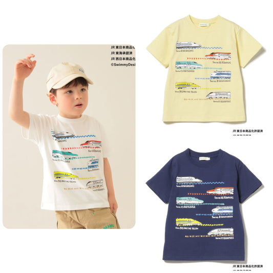Japanese children's clothing BEAMS mini JR Shinkansen top 90-150cm boys' summer TOPS railway series 