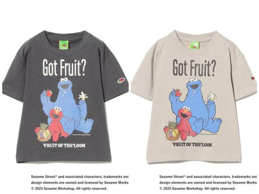 B:MING by BEAMS FRUIT OF THE LOOM Sesame Street Print Top (100-140cm) for Boys and Girls (Summer) 