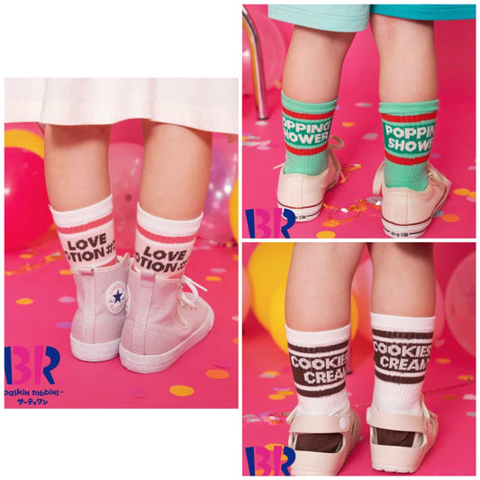 BREEZE x Baskin-Robbins Socks (1 pair, 13-24cm) Direct from Japan 