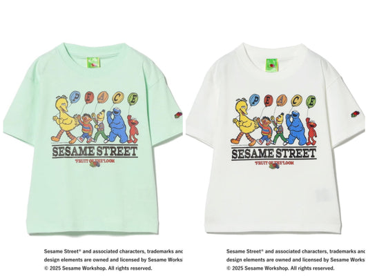 B:MING by BEAMS FRUIT OF THE LOOM Sesame Street Print Top (100-140cm) for Boys and Girls (Summer) 