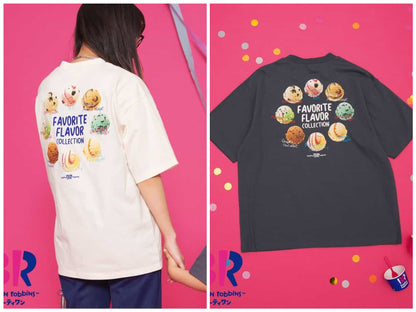 BREEZE x Baskin-Robbins Japanese Kids' Clothing: Ice Cream Print Top (M) (Adult Summer) 