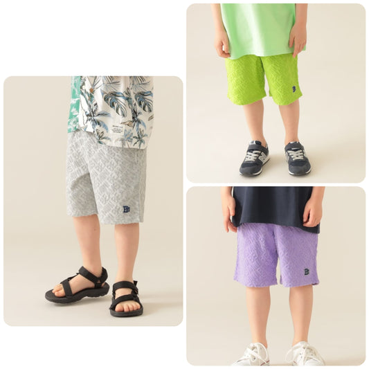 Japanese children's clothing BEAMS mini fur logo shorts 90-150cm boys' summer PANTS 