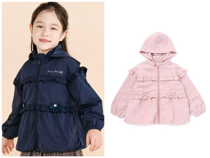 日本童裝  SLAP SLIP 荷葉邊緞帶外套 80-130cm 女童款 秋季 OUTERWEAR