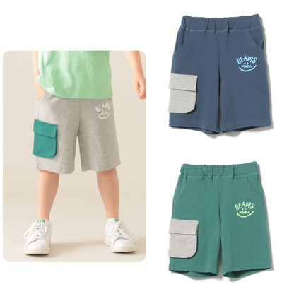 Japanese children's clothing BEAMS mini cargo pocket shorts 90-150cm boys' summer PANTS 