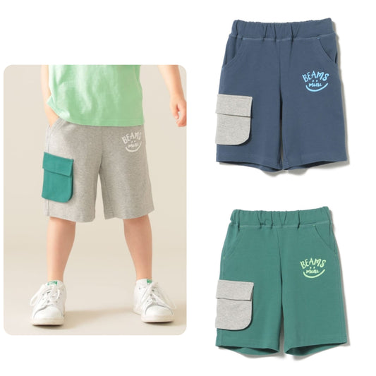 Japanese children's clothing BEAMS mini cargo pocket shorts 90-150cm boys' summer PANTS 