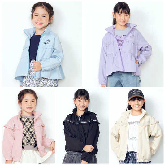 日本童裝  SLAP SLIP 反光條 網眼內襯 運動風褸 100-150cm 女童款 秋季 OUTERWEAR