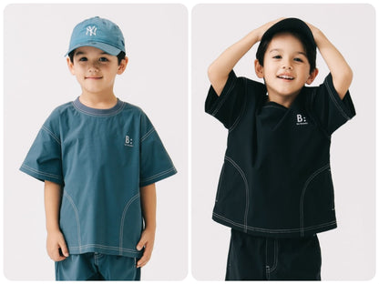 Japanese children's clothing B:MING by BEAMS waterproof series short-sleeved tops 100-150cm boys' summer TOPS 