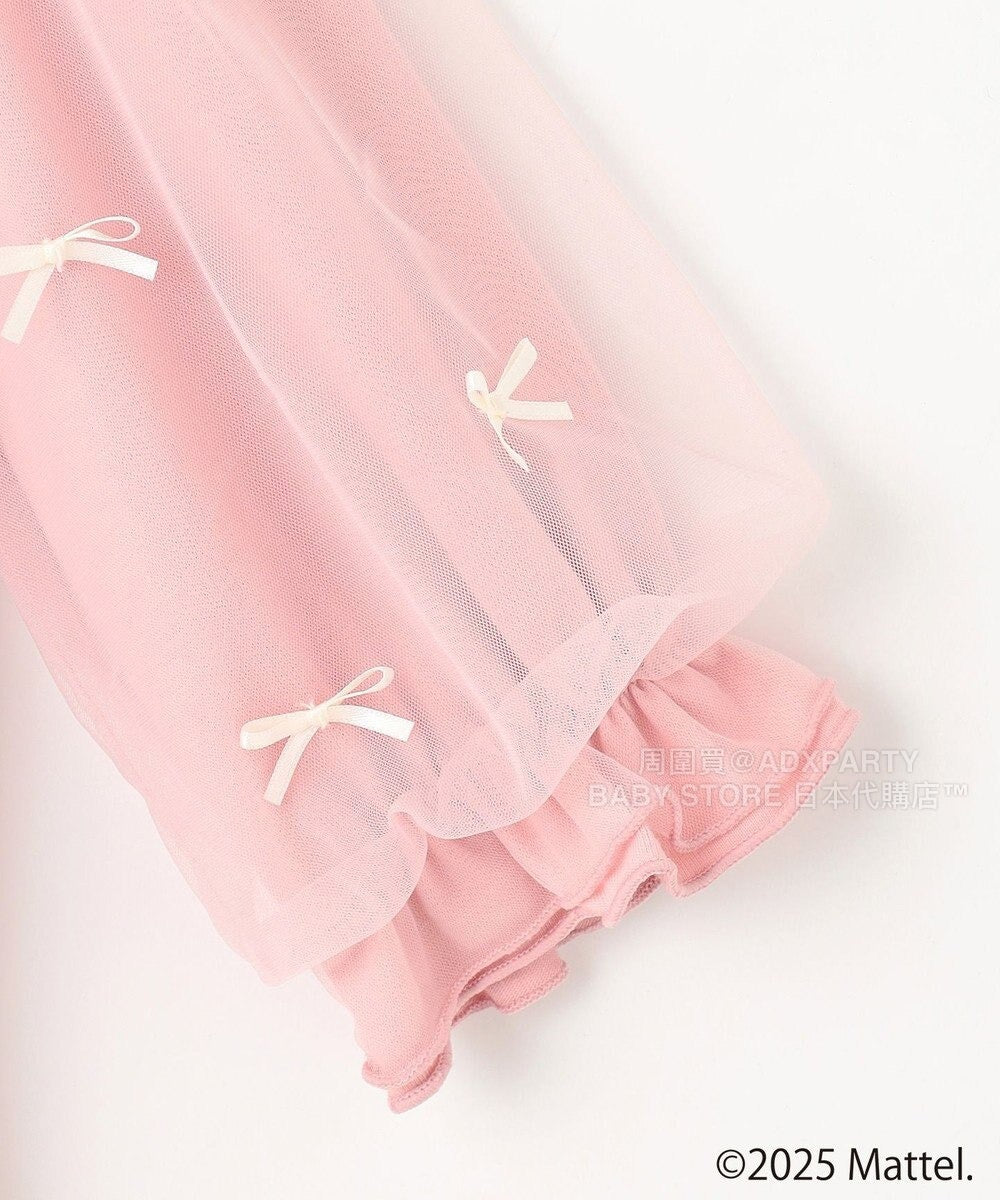 日本童裝 aF#a325 x Barbie 七分紗袖蝴蝶結上衣 110-150cm 女童款 秋季 TOPS