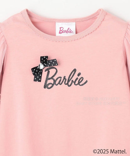 日本童裝 aF#a325 x Barbie 七分紗袖蝴蝶結上衣 110-150cm 女童款 秋季 TOPS