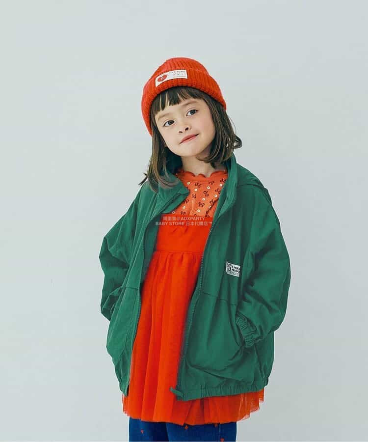 日本童裝 p.premier 可收納帽山系外套 80-140cm 男童款/女童款 秋季 (適合初秋、香港平均溫度）OUTERWEAR  聖誕紅/新年紅