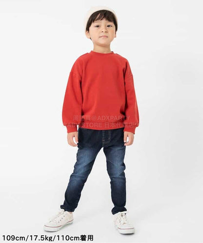 日本童裝 BREEZE 抓毛修身長褲 90-160cm 男童款/女童款 冬季 PANTS 聖誕紅/新年紅