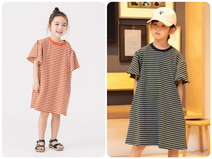 Japanese B:MING by BEAMS Striped Dress (100-140cm) for Girls Summer 